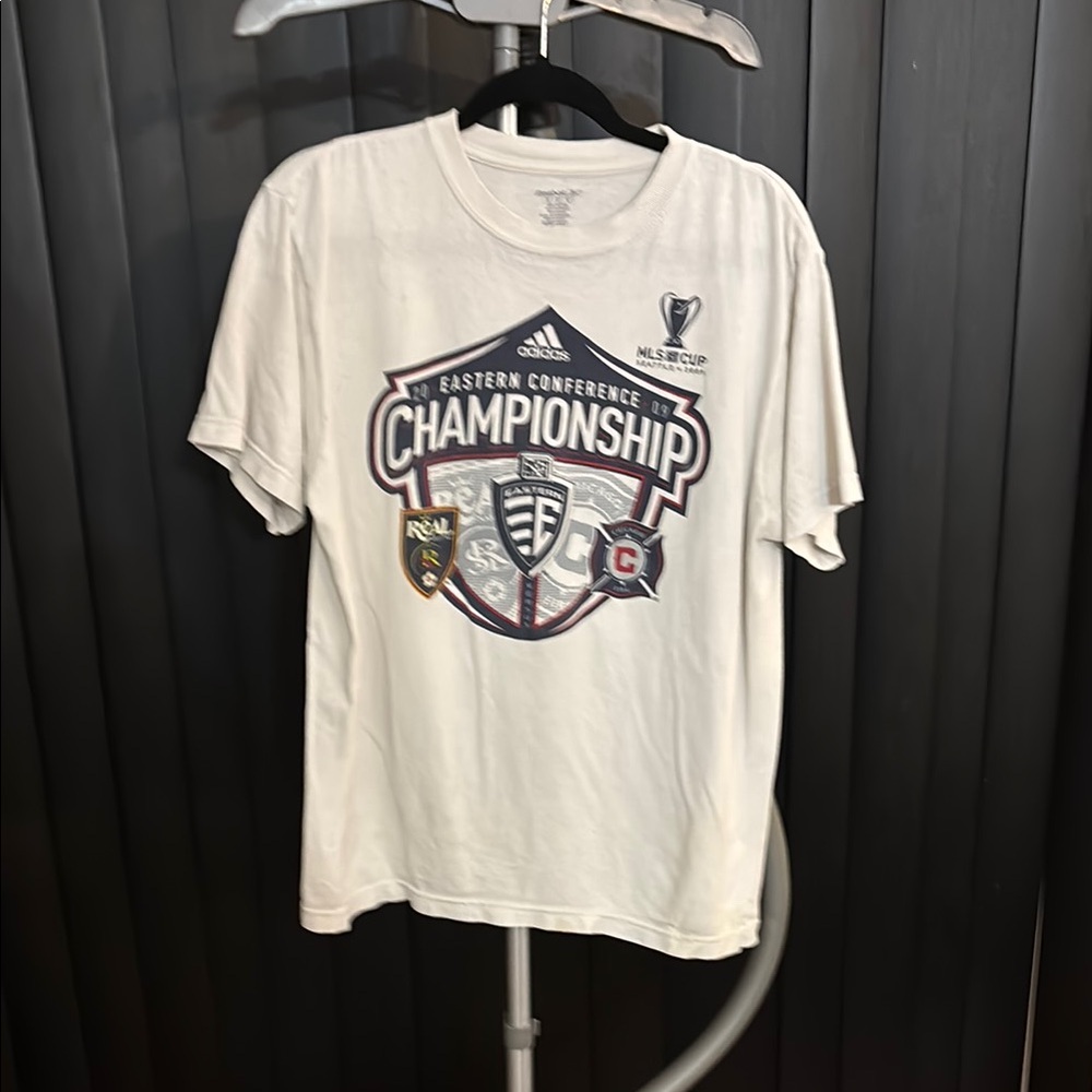 Adidas White Championship Graphic Tee